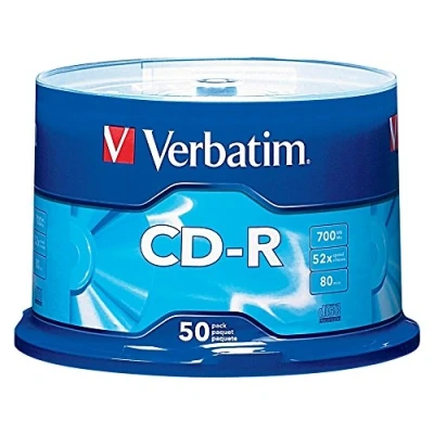 Image of Verbatim Standard 120mm CD R Blank 700MB, 52x Pastel Case