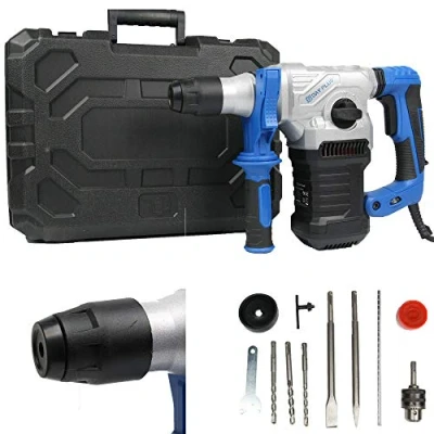 Image of Electric Demolition Jack Hammer Concrete Drill Breaker Kit Jackhammer Tool 4 Function SDS Plus Rotary Drill, 1500W Corded Power Impact 6 Variable Speed, with Case