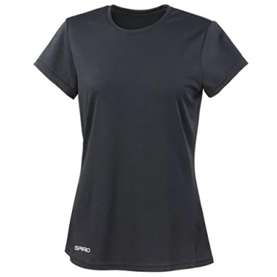 Image of Spiro Women&#039;s Quick Dry Short Sleeve T Shirt Black L
