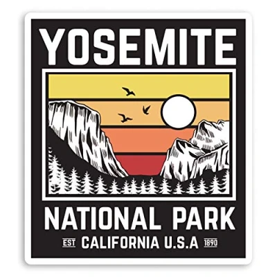 Image of 2 x 10cm Yosemite USA Vinyl Stickers America Travel Luggage Sticker #30204 (10cm Tall)