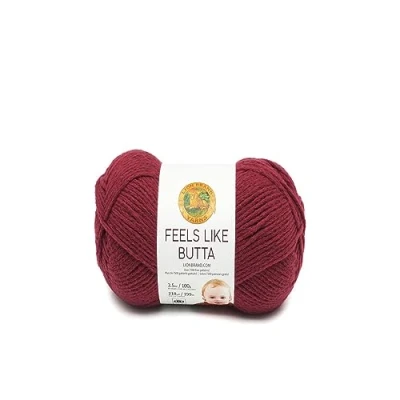 Image of Lion Brand Yarn Company Feels Like Butta Yarn, Polyester, Cranberry, 17.78 x 6.35 cm