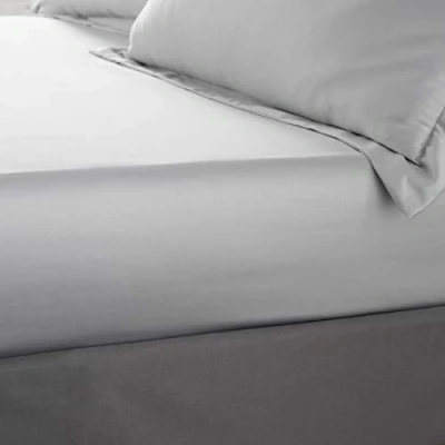 Image of Catherine Lansfield Silky Soft Satin King Fitted Sheet Silver Grey