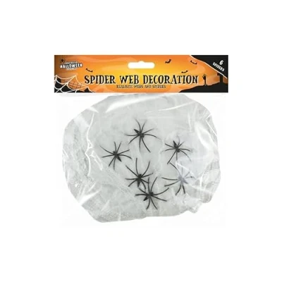 Image of Gem Imports Halloween Spider Web Decoration With Spiders