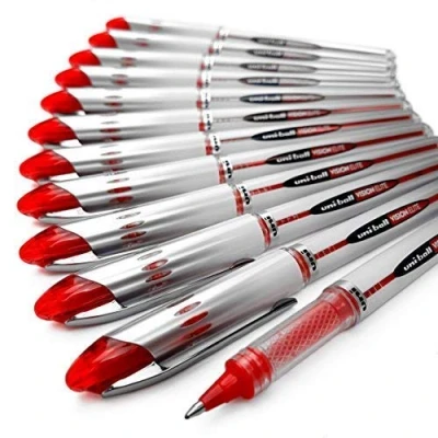 Image of uni ball Vision Elite UB 200 Liquid Ink Rollerball Pen Box of 12 (Red)