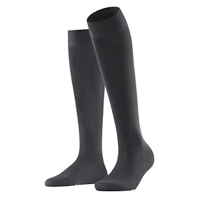 Image of FALKE Women&#039;s Vitalizer W KH Cotton With Compression 1 Pair Knee High Socks, Grey (Anthracite 3599), 5.5 6.5