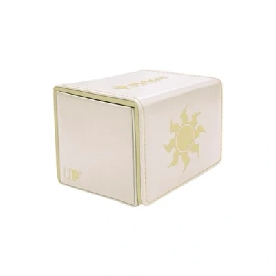 Image of Ultra Pro Mana 8 Alcove Edge Deck Box Plains for Magic: The Gathering, Store &amp; Protect up to 100 Standard Size MTG Cards, Great Commander Deck, Side Loading Box, Premium Leatherette