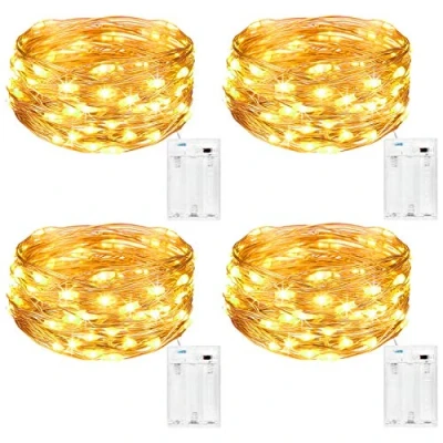 Image of Kolpop Fairy lights Battery Operated, [4 Packs] 5m 50 LED Copper Wire Christmas String Lights, Warm White twinkle for Bedroom Wedding Birthday Party Indoor Tree DIY Decorations