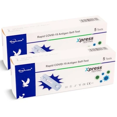 Image of 10 Covid 19 Tests Xpress Testing Rapid Test Kits Lateral Flow Kit. One Step SARS CoV 2 Antigen Kit for Self in 15 Minute Results.
