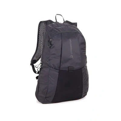 Image of Lifeventure Ultra Lightweight, Compact, Foldable Backpack Made From Recycled Fabrics, For Sport, Travelling, Walking and Hiking, 25 Litre, Black