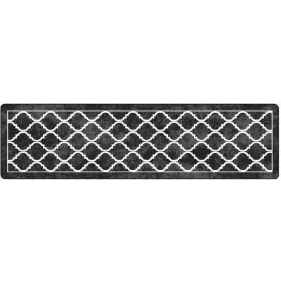 Image of vidaXL Rug Washable Black and White 80x300 cm Anti Slip