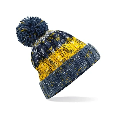 Image of ASVP Shop Corkscrew Cable Knitted Bobble Hat Plain Mens Womens Beanie Warm Winter Pom Wooly Cap (Morning Frost)