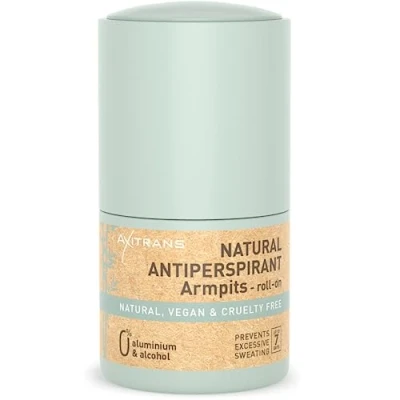 Image of Axitrans Natural Antiperspirant Deodorant Roll on Long Lasting Sweat Protection up to 7 Days for Excessive Sweating Eliminates Odours Aluminium Free &amp; Vegan Block Men Women, 50ml