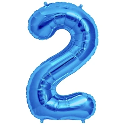 Image of Blue Number 2 Foil Balloon, 101cm