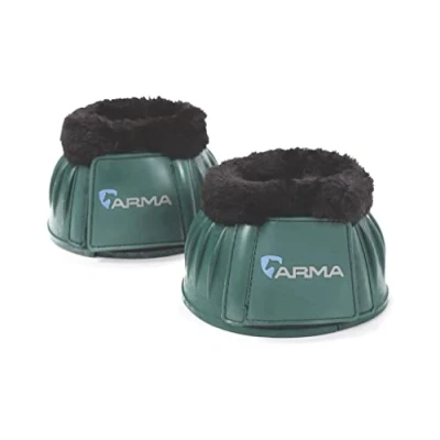 Image of Shires ARMA Fleece Topped Over Reach Boots Green Pony