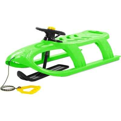 Image of vidaXL Sledge with Wheel Green 102.5x40x23 cm Polypropylene