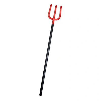 Image of 112cm Devil Fork Detachable Plastic Pitch Diablo Trident Black Red Halloween Prop Weapon Horror Fancy Dress Costume Accessory Ladies Mens