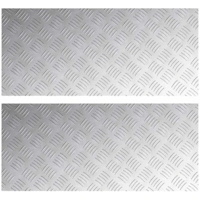Image of vidaXL Aluminum Checker Plates 2 pcs Non Slip 90x40 cm