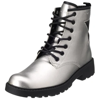 Image of Geox J Casey Girl Ankle boot, Dk Silver Black, 6 UK