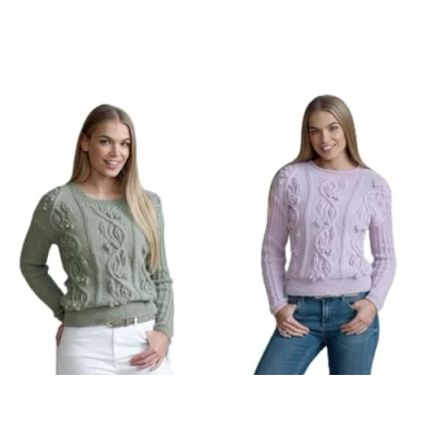 Image of King Cole 4867 Knitting Pattern Womens Sweaters in Baby Alpaca DK,Multicolor,32&quot; 42&quot; bust