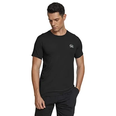 Image of MEETWEE Men’s Sport T Shirt, Breathable Cool Dry Mesh Base Layer Tops Short Sleeve Running Top Gym Shirt Navy Blue