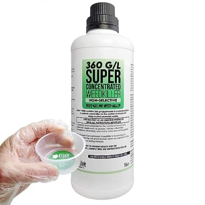 Image of Elixir Gardens 1 Litre 360 g/l Glyphosate Commercial Industrial Strength Weed Killer Treats up to 1666 sq.m Concentrated Herbicide/Weedkiller