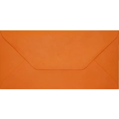 Image of DL Coloured Envelopes for Greeting Cards Wedding Invitations &amp; Crafts (110x220mm) Pack of 50 (Orange)