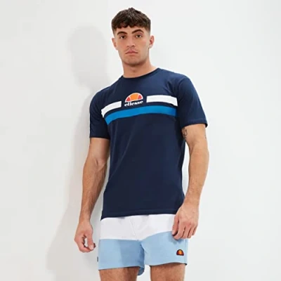 Image of ellesse Men&#039;s Aprel T Shirt, Navy, S UK