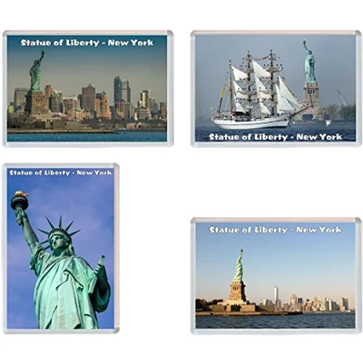 Image of Statue of Liberty New York USA 4 Pack Jumbo Fridge Magnet/Magnets
