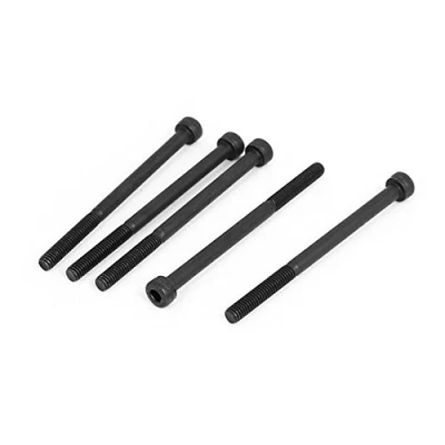 Image of Sourcingmap M4x60mm 12.9 Alloy Steel Hex Socket Screws Partially Threaded Bolt Black 5Pcs
