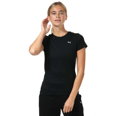 Image of Puma Womens Essentials Small Logo T Shirt in Black Cotton Size 8 UK