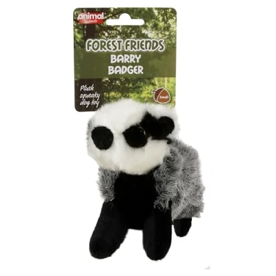 Image of Animal Instincts Forest Friends Squeaky Plush Dog Toy Soft Comfort Puppy Barry Badger Small