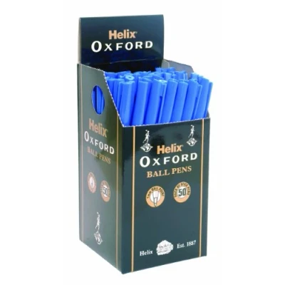 Image of Helix Oxford Ballpoint Pens Blue (Box of 50)