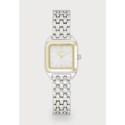 Image of BOSS MAE Petite Watch silvercoloured/white/goldcoloured, Women&#039;s, Size: One Size, Silver/coloured/white/gold/coloured