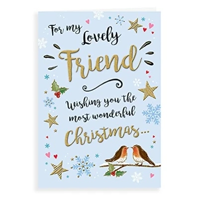 Image of Piccadilly Greetings Modern Christmas Card Friend 9 x 6 inches