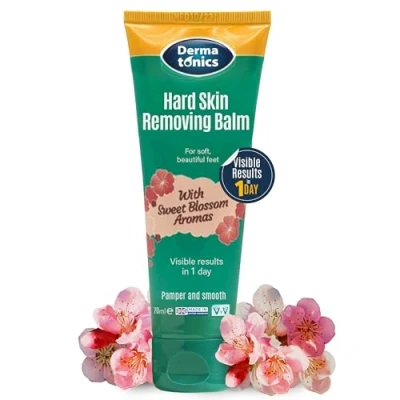 Image of Dermatonics Natural Care Hard Skin Removing Balm for Feet, Sweet Blossom Aromas, Shea Butter and Hydrates with Oat Lipids, Diabetics Vegan Friendly, 70 ml