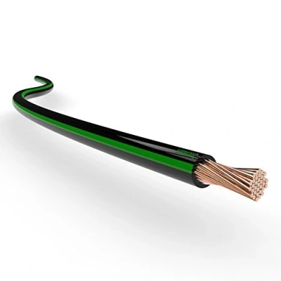 Image of Automotive Wire 1.50 mm² Thin Wall Cable length 5m or 10m choice: (5m metre (AWG 16) copper wire, black green)