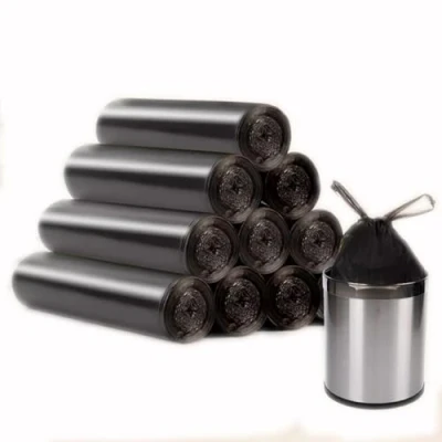Image of 10 Litre Waste Bag,Portable PE Extra Strong Bin Liners with Handle,5 rolls black / 100 counts in total