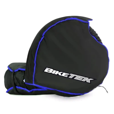 Image of BikeTek Premium Tyre Blankets Warmer Cover Set (120 Front 180 200 Rear) Provides An Additional Layer Of Insulation Whilst Using Warmers