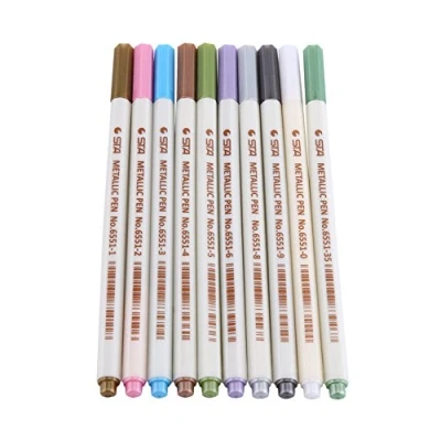 Image of STA Pen Metallic Painting Set of 10 Pcs Art Fine Tip Colored Supplies Marker for Artists Watercolor Sketching Coloring