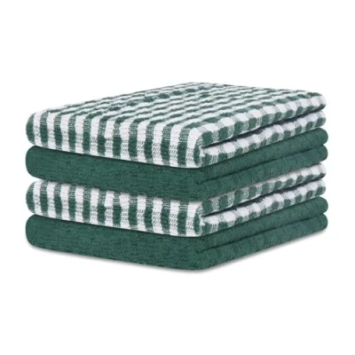 Image of GC GAVENO CAVAILIA 16 Pieces Tea Towels For Kitchen Fast Drying Towel Cloths (46x65 cm) Super Absorbent Dish Towels, Bar Easy Care/Washable Green
