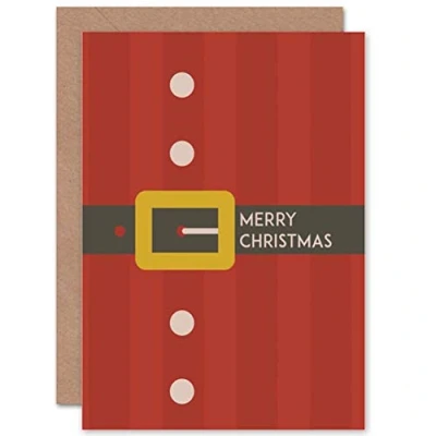 Image of Wee Blue Coo CHRISTMAS XMAS SANTA BELT BUCKLE NEW ART GREETINGS GIFT CARD