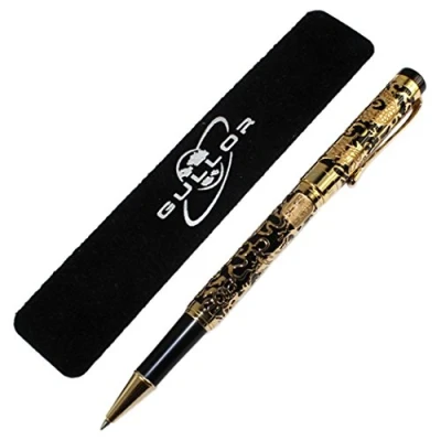 Image of Gullor Advanced Rollerball Pen Jinhao 5000 Black and Gold Dragon Year