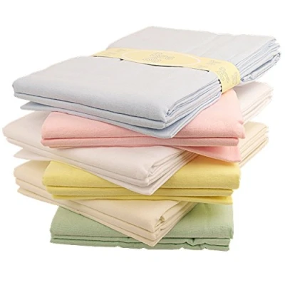 Image of COT BED flannelette FLAT sheets x2 baby boy or girl WHITE