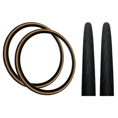 Image of PAIR Baldy&#039;s 700 x 28c AMBER WALL Racing Bike Slick Road Tyres