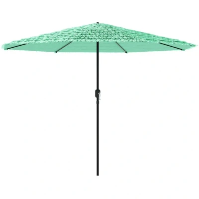 Image of vidaXL Garden Parasol with Steel Pole Green 324x324x247 cm