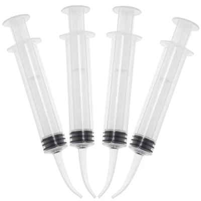 Image of 4pcs Disposable Dental Syringe Irrigation Oral Teeth Cleaning Irrigator with Curved Tip Tonsil Stone Remover