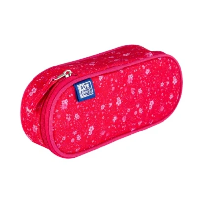 Image of Oxford Large Capacity Floral Pencil Case Pink
