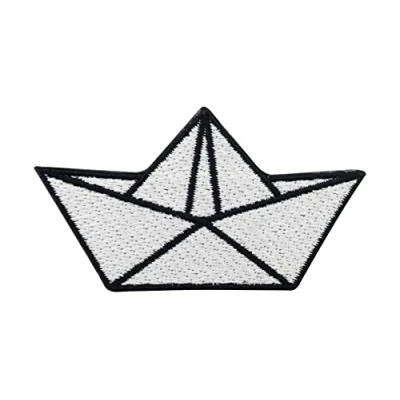 Image of Paper Boat Iron on Patch Ship Patch, Origami Patches, Anchor Embroidery Ironable Badges Finally Home