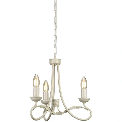 Image of Olivia Chandelier 3 Light Ivory, Gold Finish, E14