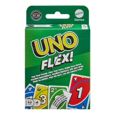 Image of Mattel Games UNO Flex, Family Card Game for Kids and Adults Party Night, Use as a Travel or Engaging Gift Kids, 2 to 8 Players, Ages 7 Up, HMY99